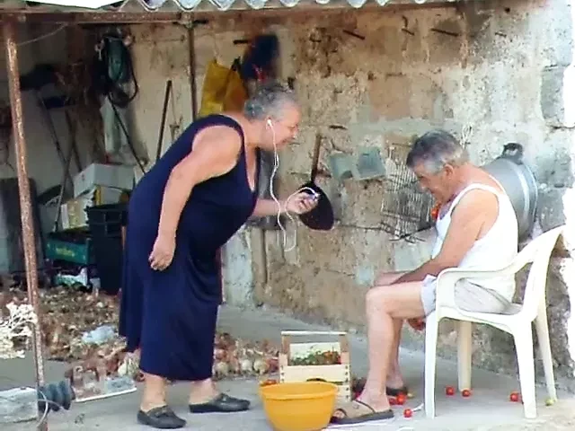 BBW italian Grandma Calls Grandpa to fuck