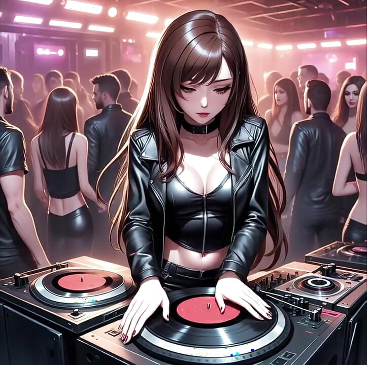 Anime seksi dj synthwave retrowave elektro ai