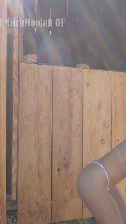 Powerful moment from "Fit Blonde Farm Girl Fucks Barn Manager Outdoors"