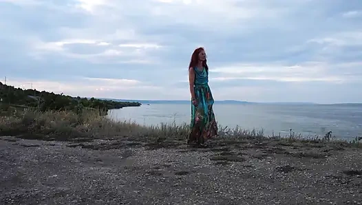 Volga marge in evening