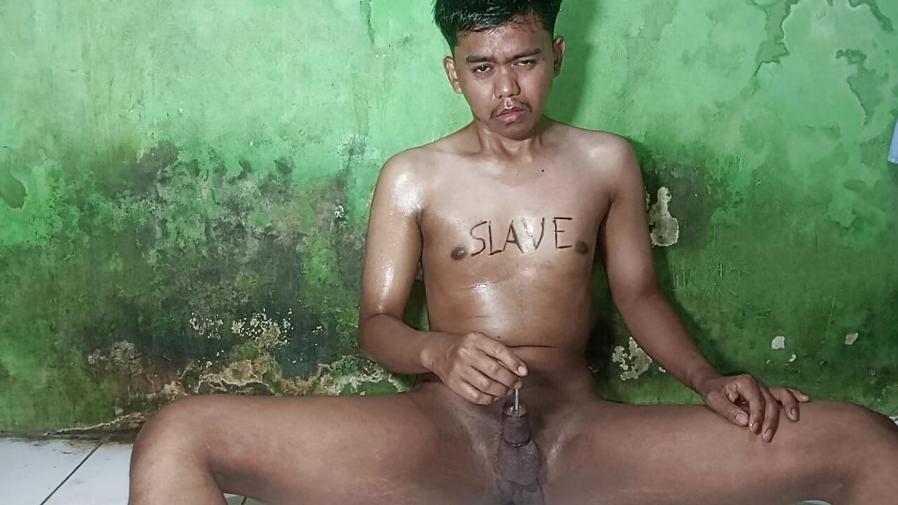 Blowing out birthday candles with masturbation