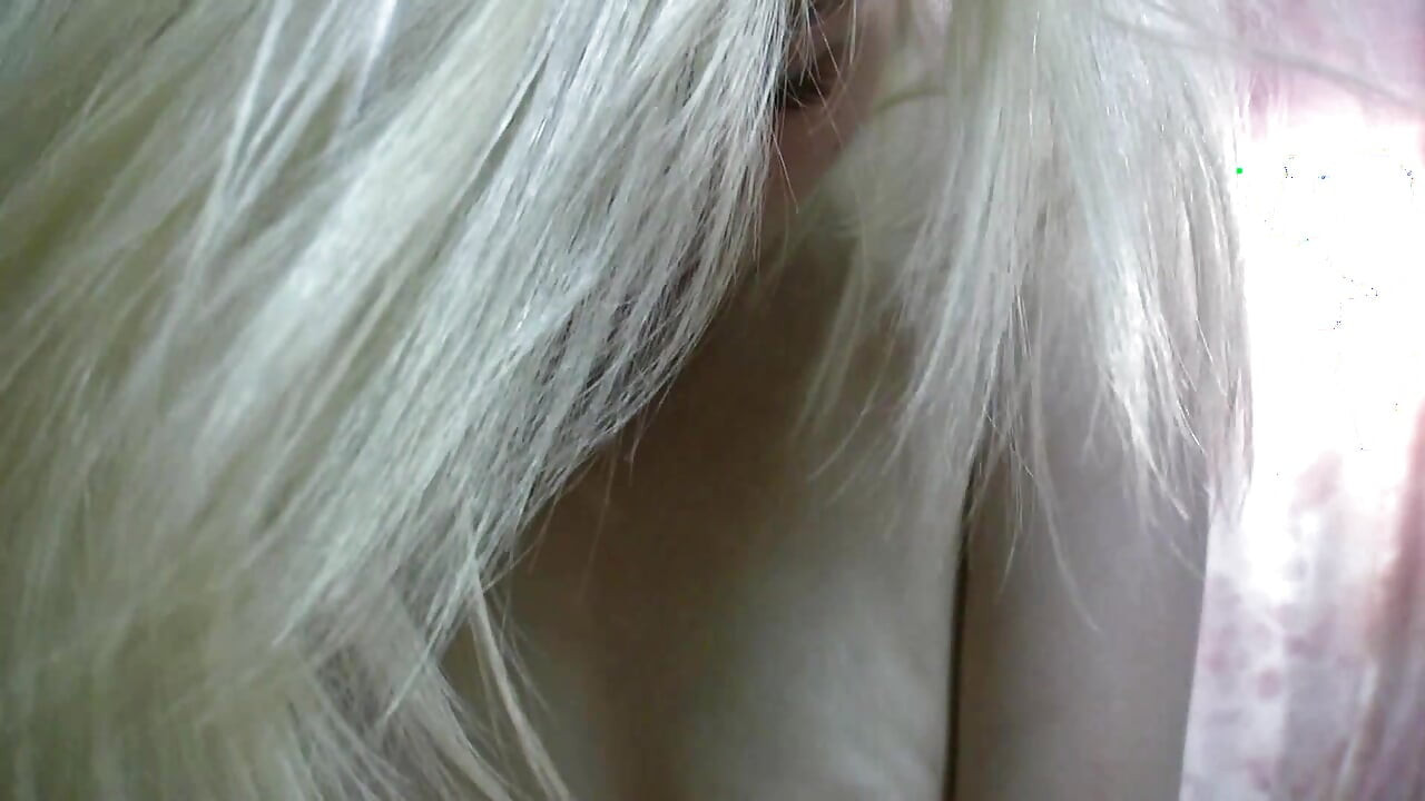 Young Blonde with Nice Tits Rubs Her Pussy on a Mature Man's Cock