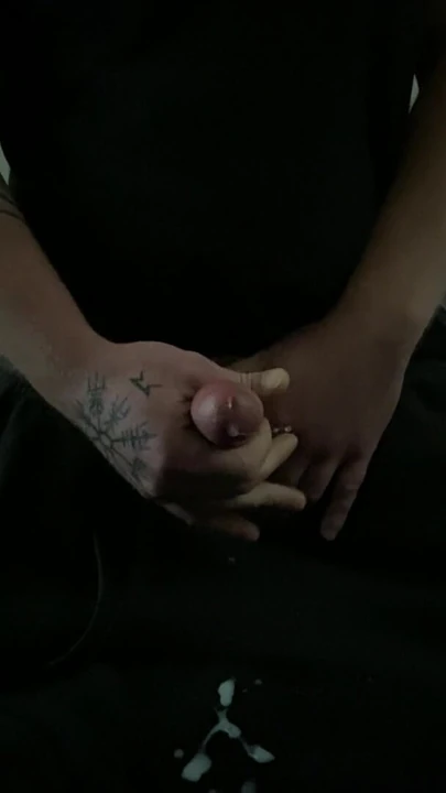 Jerking off with a big cumshot