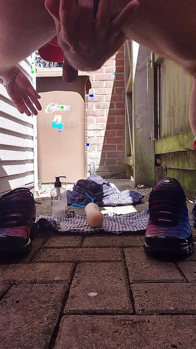 Nike TN TLs. Fucking myself and cumming in the garden