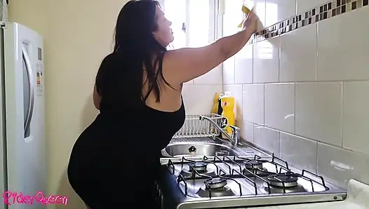 Stepson fuck stepmom in kitchen