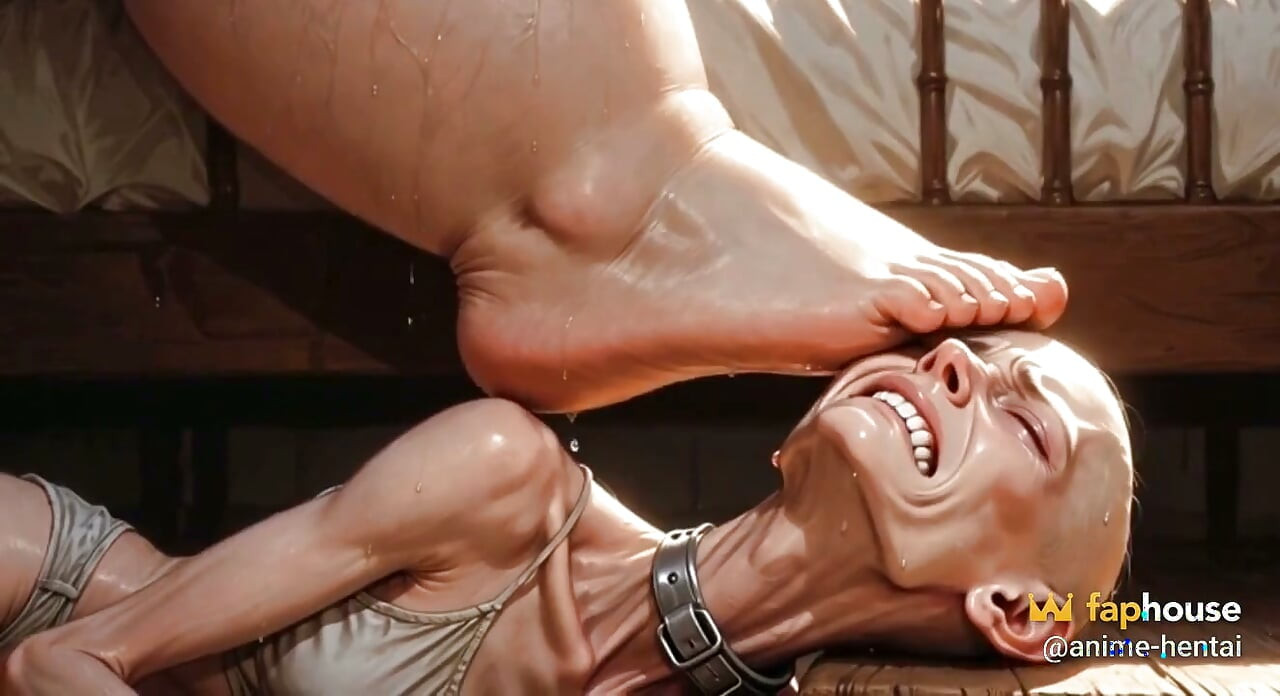 Fat Mistress Steps on Skinny Slave Face - Hard Trampling Humiliation