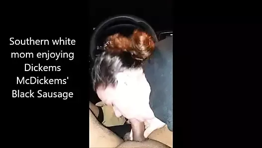 Pretty White milf Sucks My Black Dick in the Car