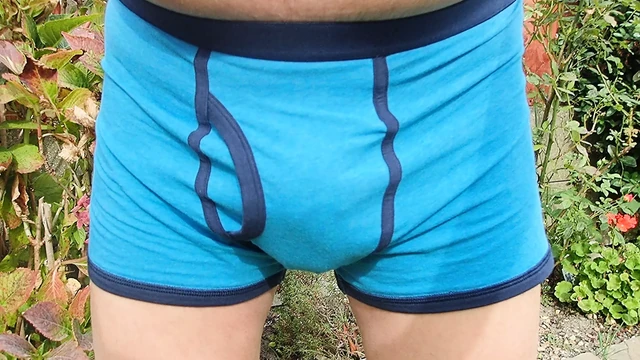 pissing my blue pants in the shower