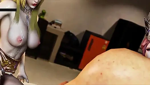 Богиня Пламя: 3D изгибы свечение - 3D-анимация, хентай