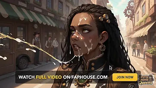 Палящая черная королева великолепна и ненасытна в этом стимпанке XXX!