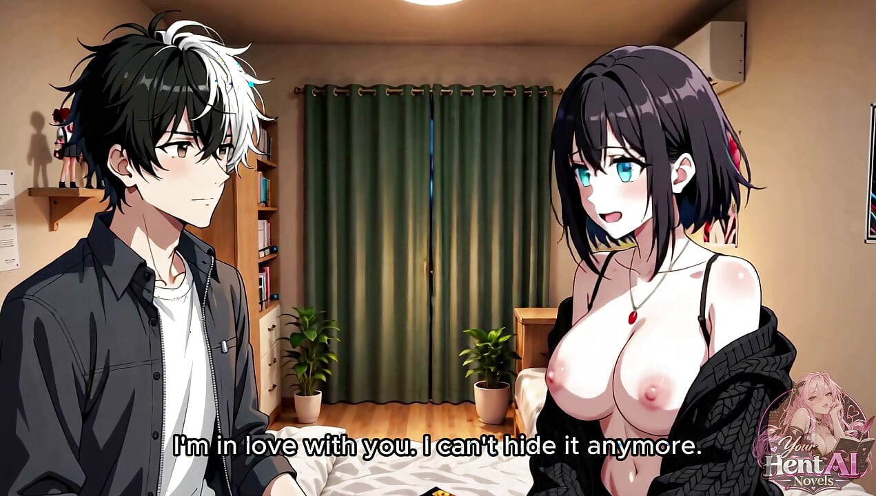 Busty college student has a crush on her college roommate, and they fuck hard during a night of passion.