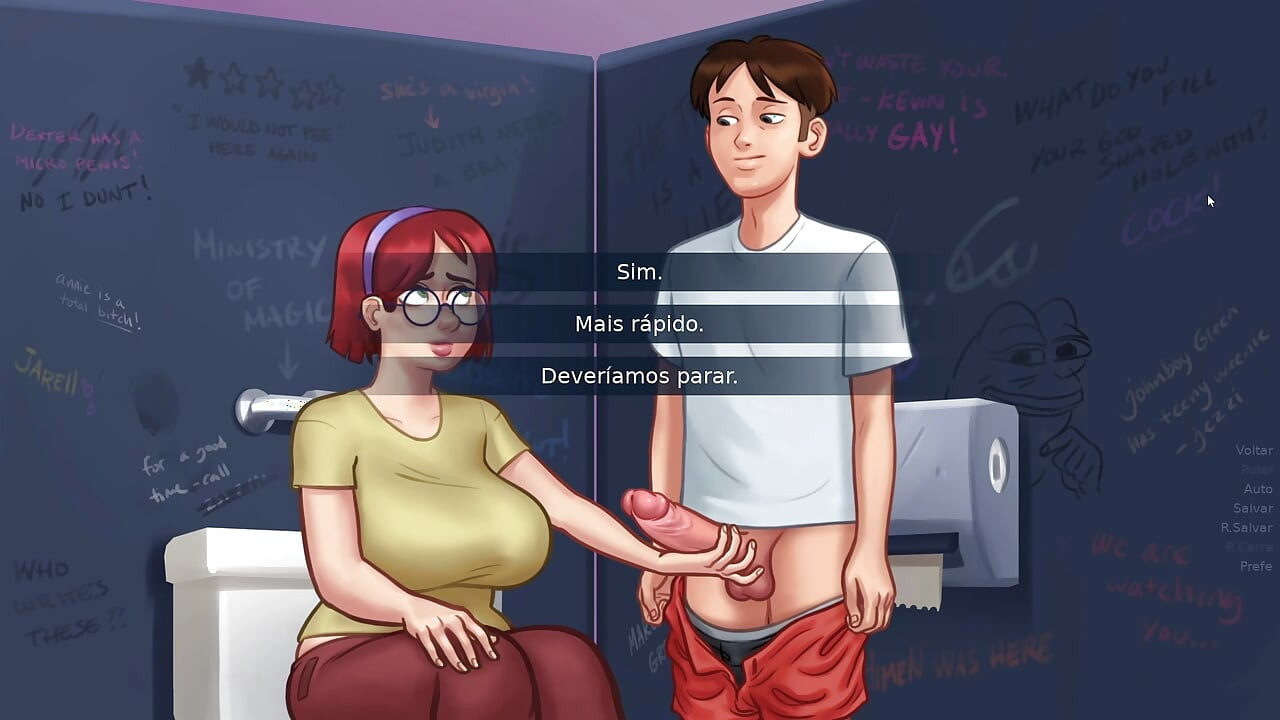The hot and busty Nerd wanted to do dirty with me in the bathroom - Summertime Saga EP #12