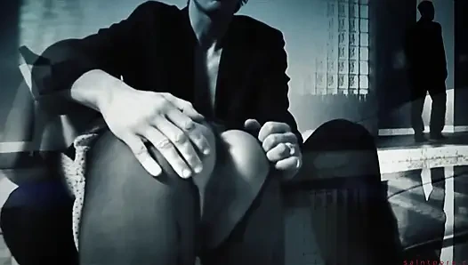 Cynthia Moore jartiyer kemeri ve çoraplı seksi iç çamaşırlı sette sikişiyor