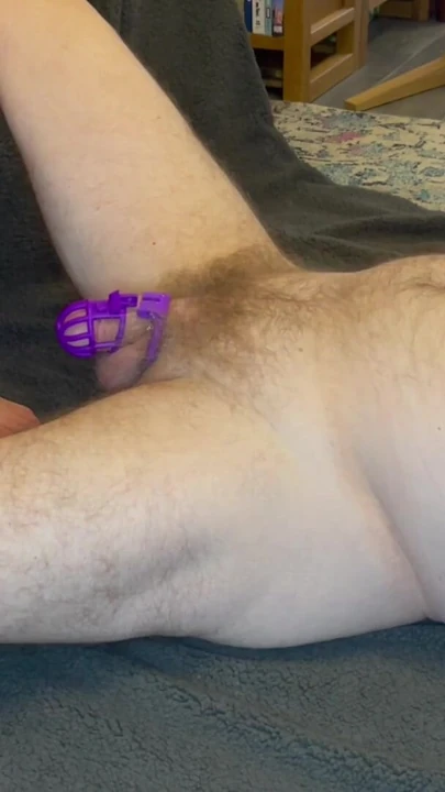 Released from chastity for an oily barefoot footjob | Clip 1