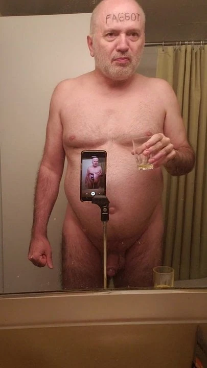 Faggot is drinking its own piss