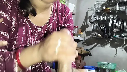 Devar's cock sister-in-law sucked and stood up