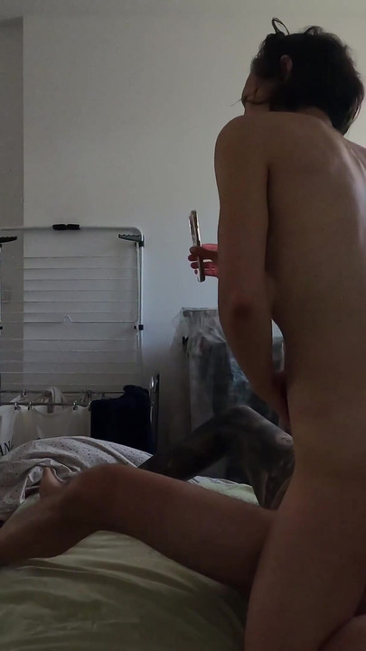 Unforgettable moment from "Young woman recently married, filmed with her phone for her cuckold while she fucks another man"