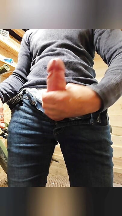 I Play with My Stone - Hard Huge Cock!