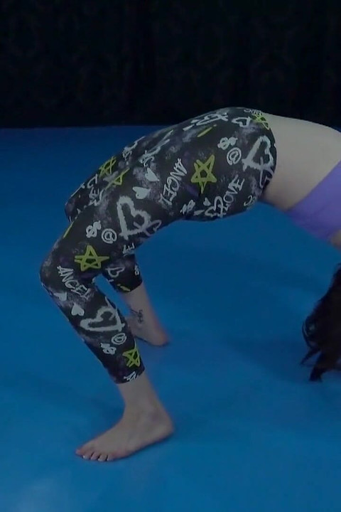 Two Horny and Hot Ladies at the Gym Wrestling and Belly Licking