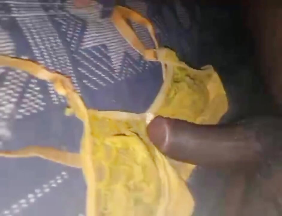 Very hard masturbation with my girlfriend bra, it is very big and hot dick also with it.