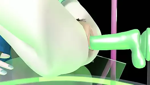 Anime Girl Big Dildo Sex Machine  3D Hentai