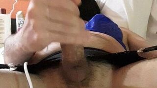 Sissy smelling his own sexy dirty underwear while jerking of