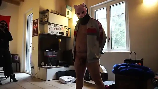 Femdom chicks love to kick their slave in balls