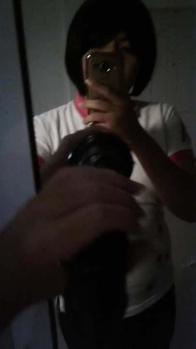 Me sucking my black dildo.