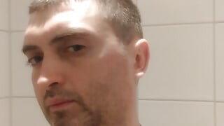 I take a shower and play with my dick.