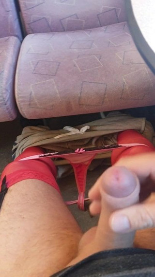 Jerking off in empty train