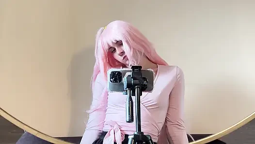 Zero Two Pixie Skirt Tease - Pink Panties to Vibrator & Dildo Bliss