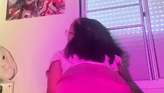 Gassy Strip Tease and Masturbation with Pee Squirt and Farts Chubby Girl