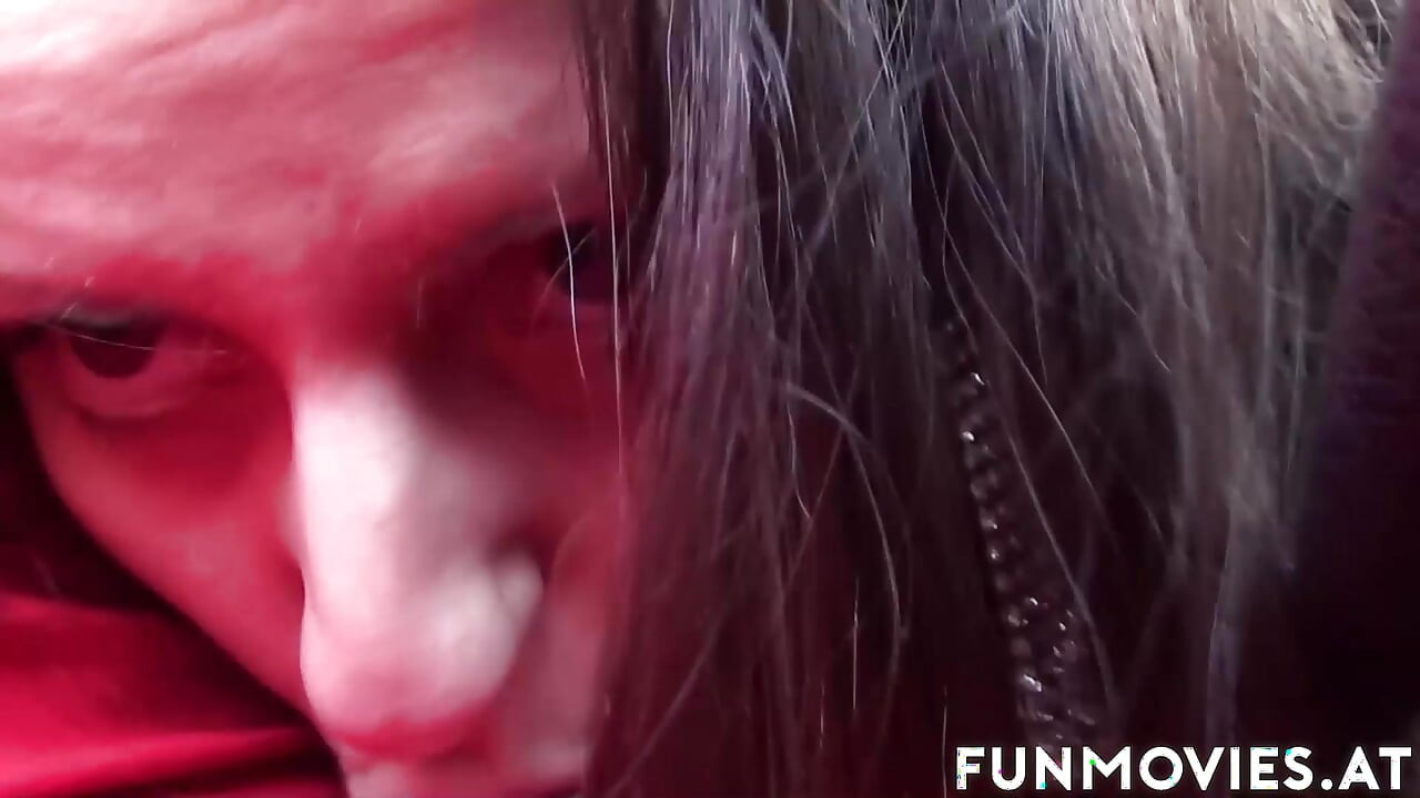 MILF plays with cock in the car