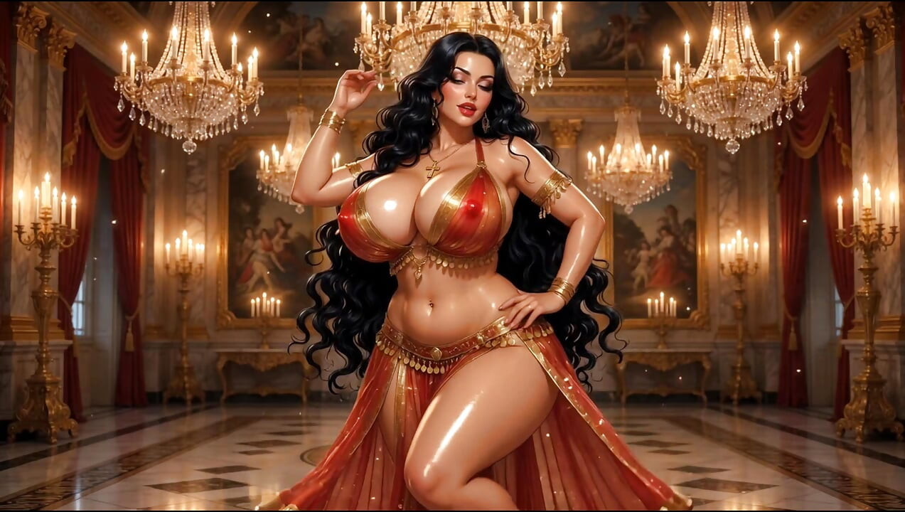 "Mature Sophia  Sensual Belly Dance -  Hips & Massive Curves in Grand Palace"