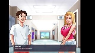 Letní sága - Roxxy dává prsa kouření - Velké přírodní kozy kouření - Animované porno hra