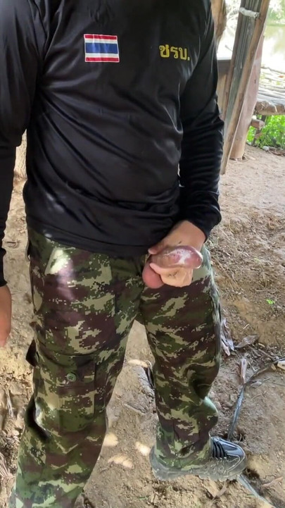 Powerful moment from "Military jerk off while smoking"