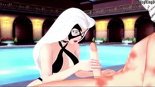 Felicia hardy (siyah kedi) bikinili oral seks - harika