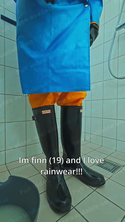 Rainwear Twink Plays With Slime