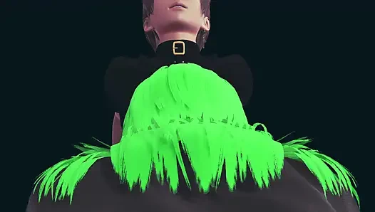 Gadisku dengan rambut hijau b. e. - animasi 3d