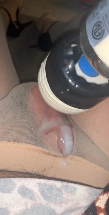 Pantyhose cum with magic wand