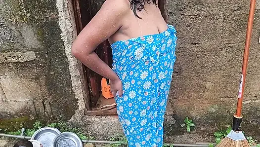 Hot Step Mom Bathing Outdoor