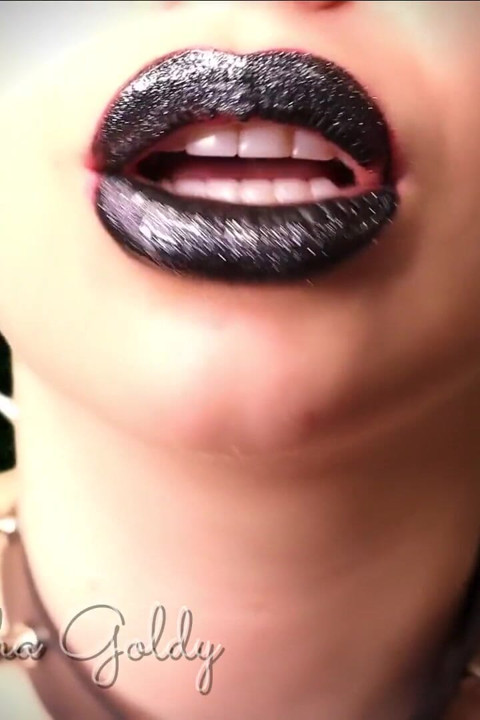 You're so fortunate that I let you worship and wank all over my glossy black lips!