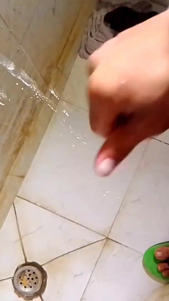 Thrilling moment from "Sexy Boy Masturbation along at his Bathroom"