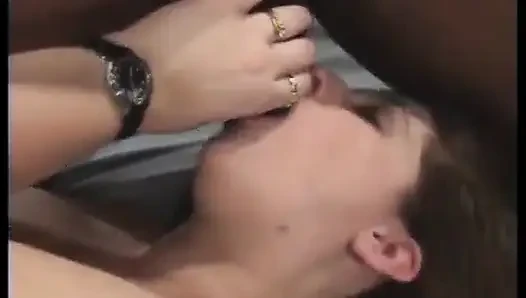 Hungry BBW Slut Gets Three Black and White Cocks Inside Her Deep Holes