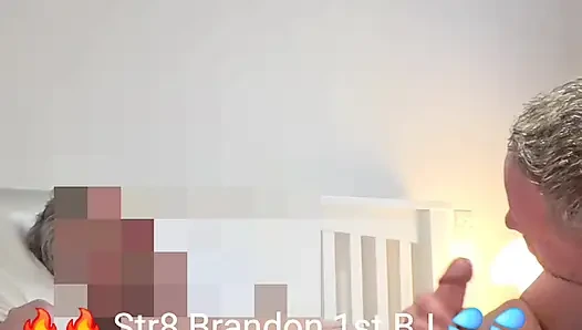 Str8 Brandon gets his 1st blowjob