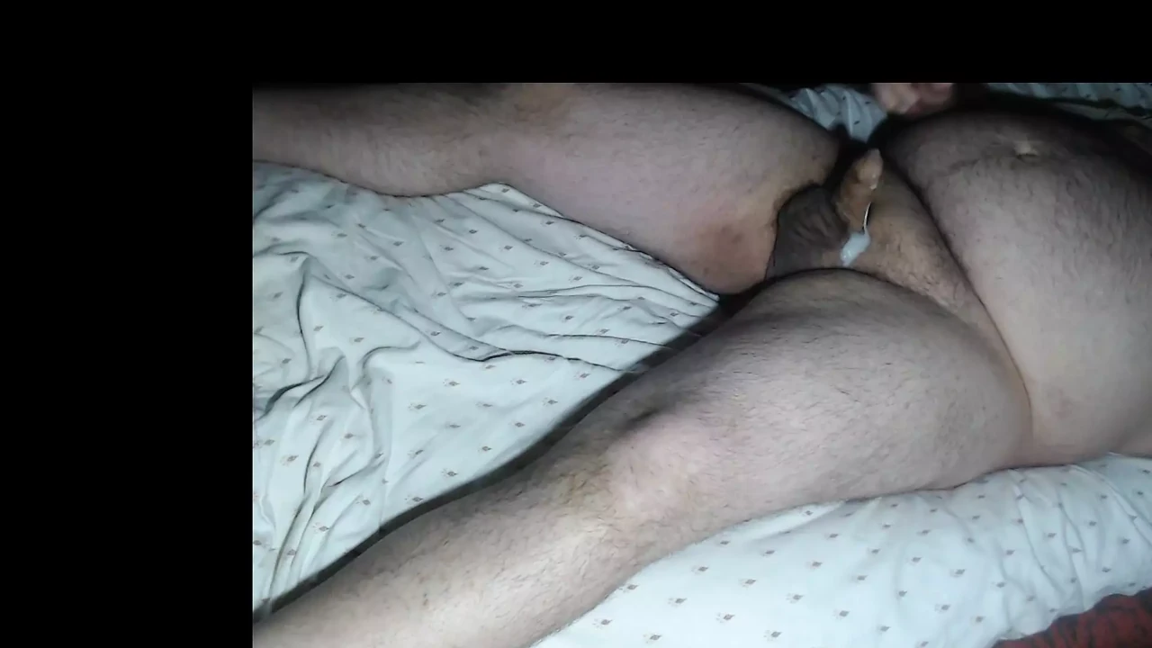 lying on the bed ,and cum