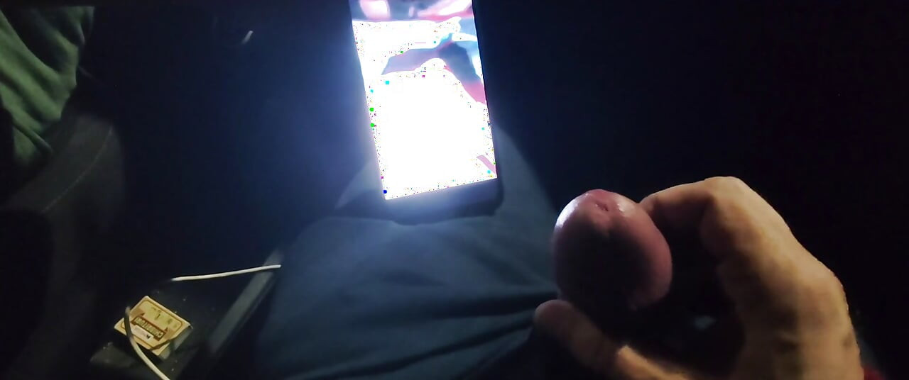 Almost caught! He jerks off in traffic in front of me, I love watching. Big cumshot!  Part 2