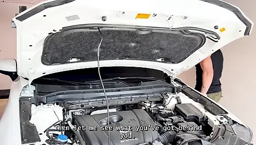 I'm getting off on my husband watching my mechanic's big, muscular cock fuck my tight, unfaithful pussy!