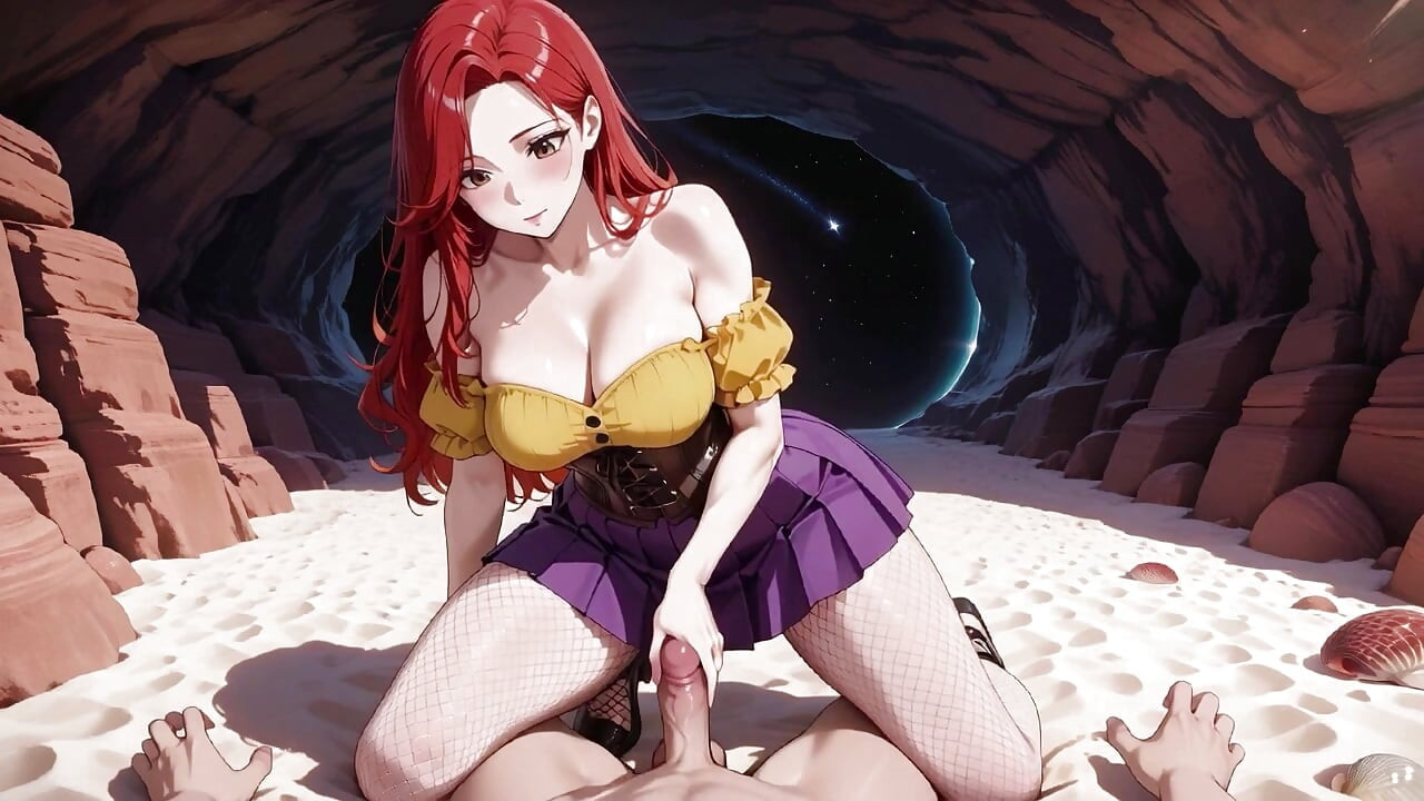 Lewd Redhead Hentai Cutie Begs for More Creamy Love in Cosmic Cave
