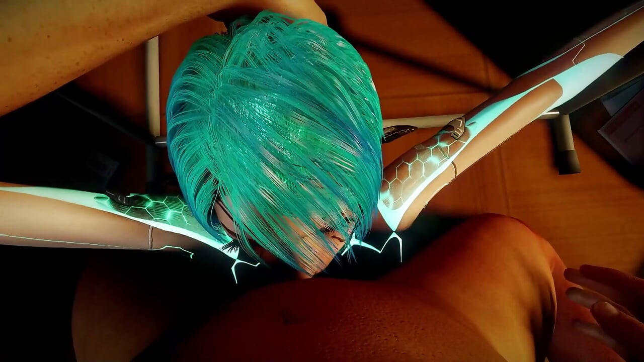 Face fucking, une fille robot sexy se fait baiser